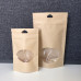 70g Kraft Paper Stand Up Pouch with Window and Zip (1,000pcs) ($0.15+GST)