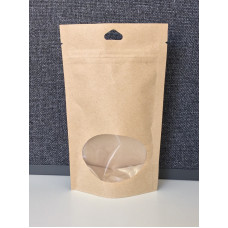 70g Kraft Paper Stand Up Pouch with Window and Zip (1,000pcs) ($0.15+GST)