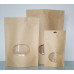 500g Kraft Paper Stand Up Pouch w Zip Lock and Window  (500pcs/box) ($0.30+GST) 