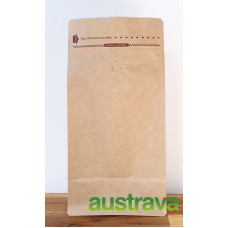 Block Bottom 500g Kraft Paper Coffee Bag with Valve, Pull Tab and Zip (500pcs)