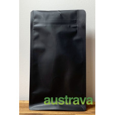 250g Matt Black Block Bottom Coffee Bag with Zip, Valve and Pull Tab (500pcs)